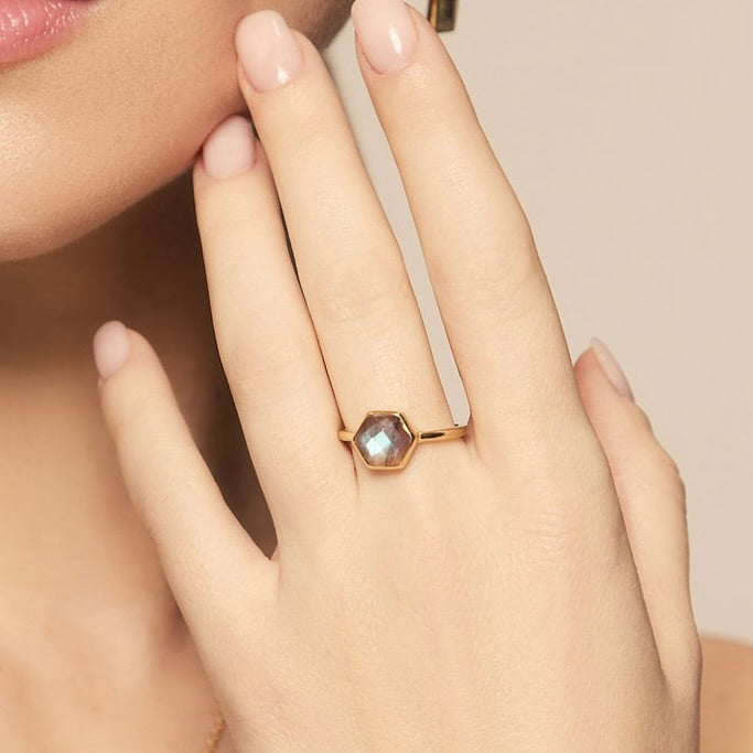 Atlas Hexagonal Labradorite Bezel