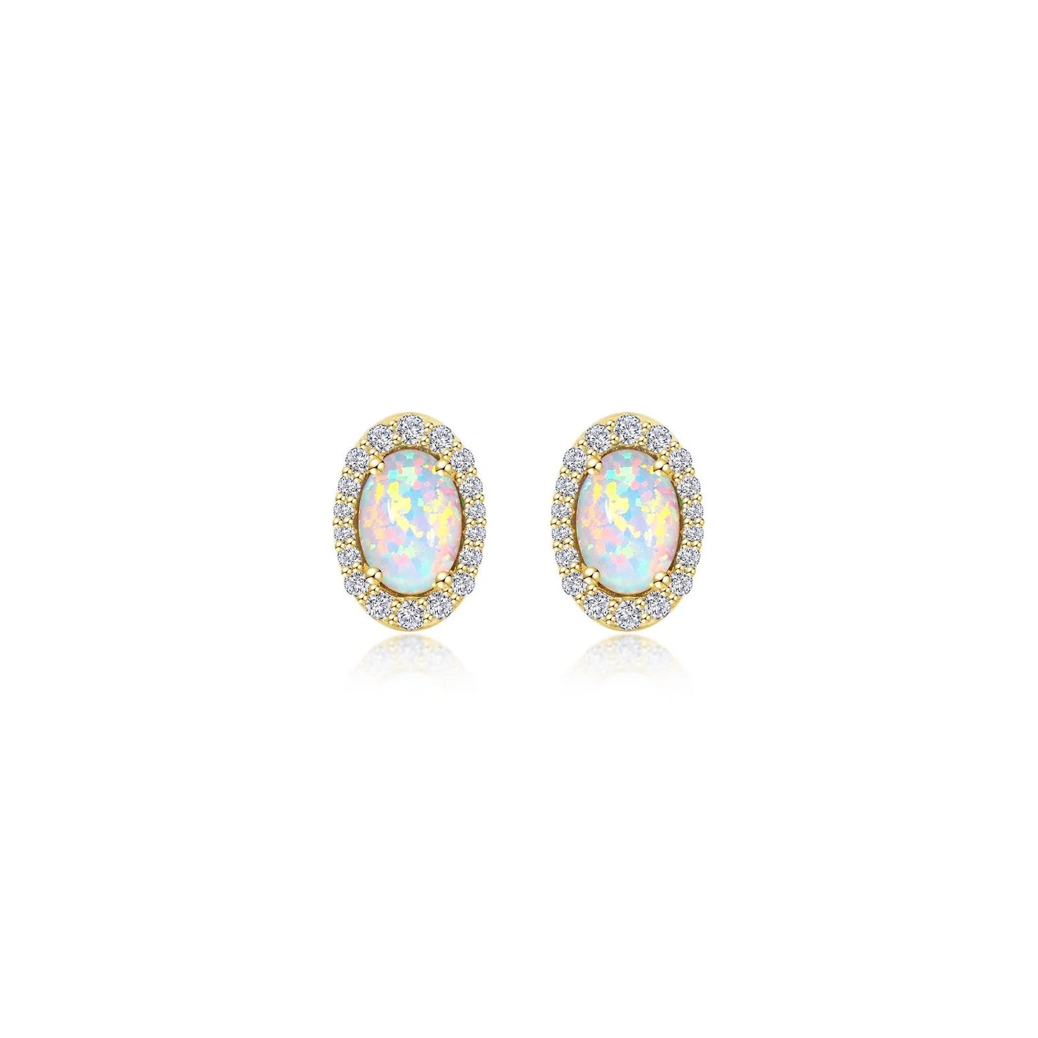 Vintage Elegance Opal Halo Earrings