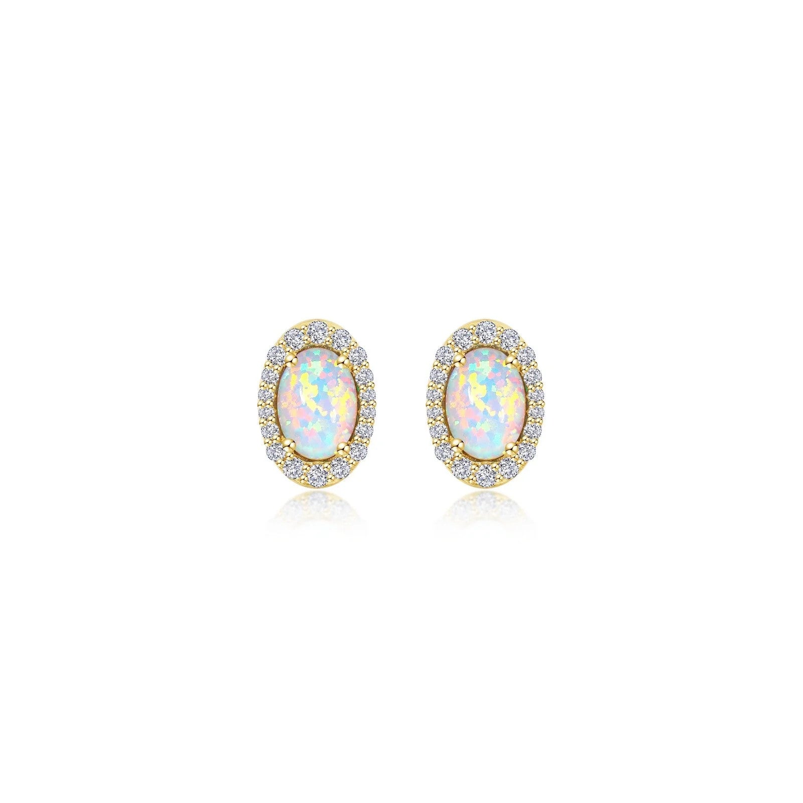 Vintage Elegance Opal Halo Earrings