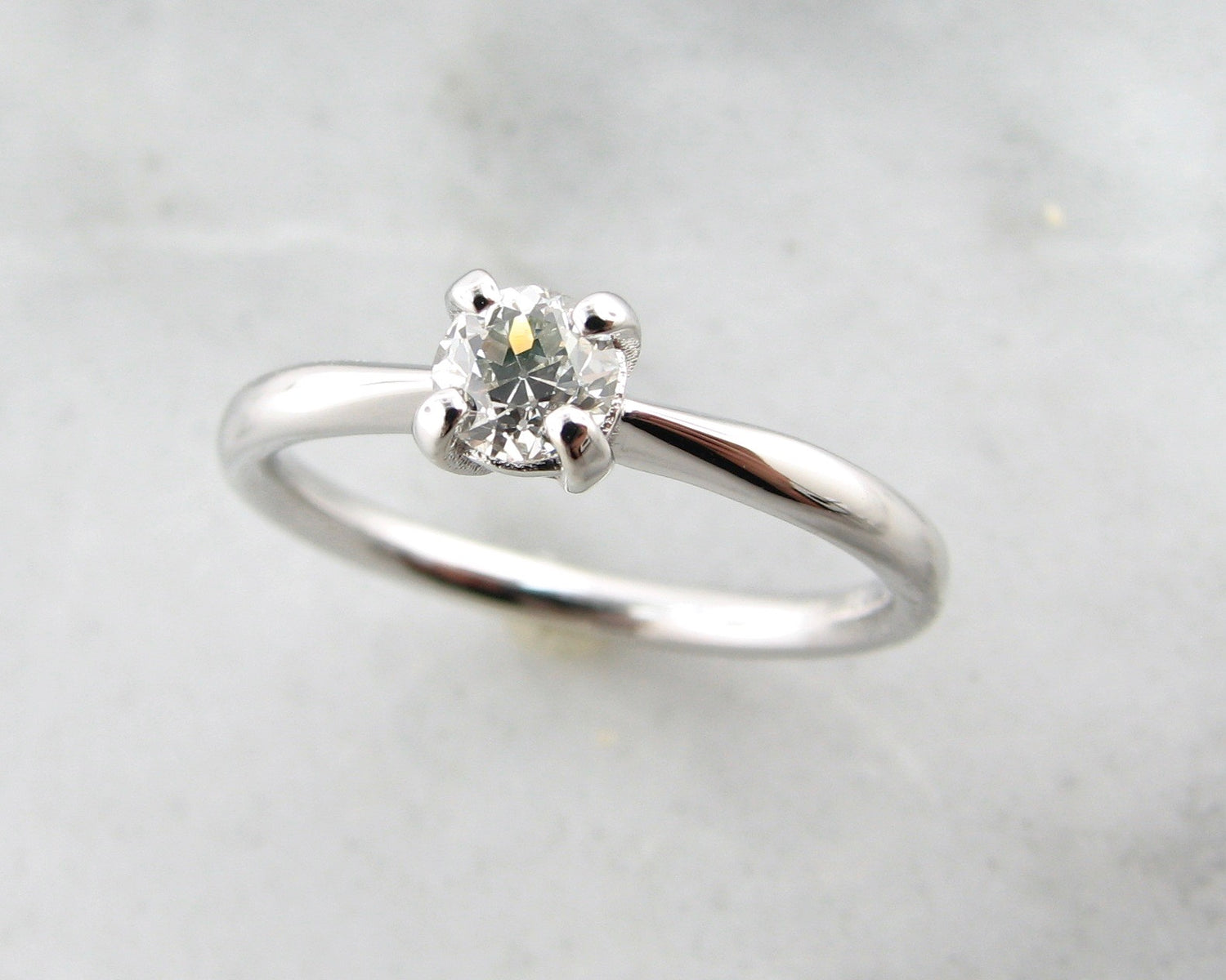 White Gold Diamond Solitaire Engagement Ring, Wexford Standard Slimline