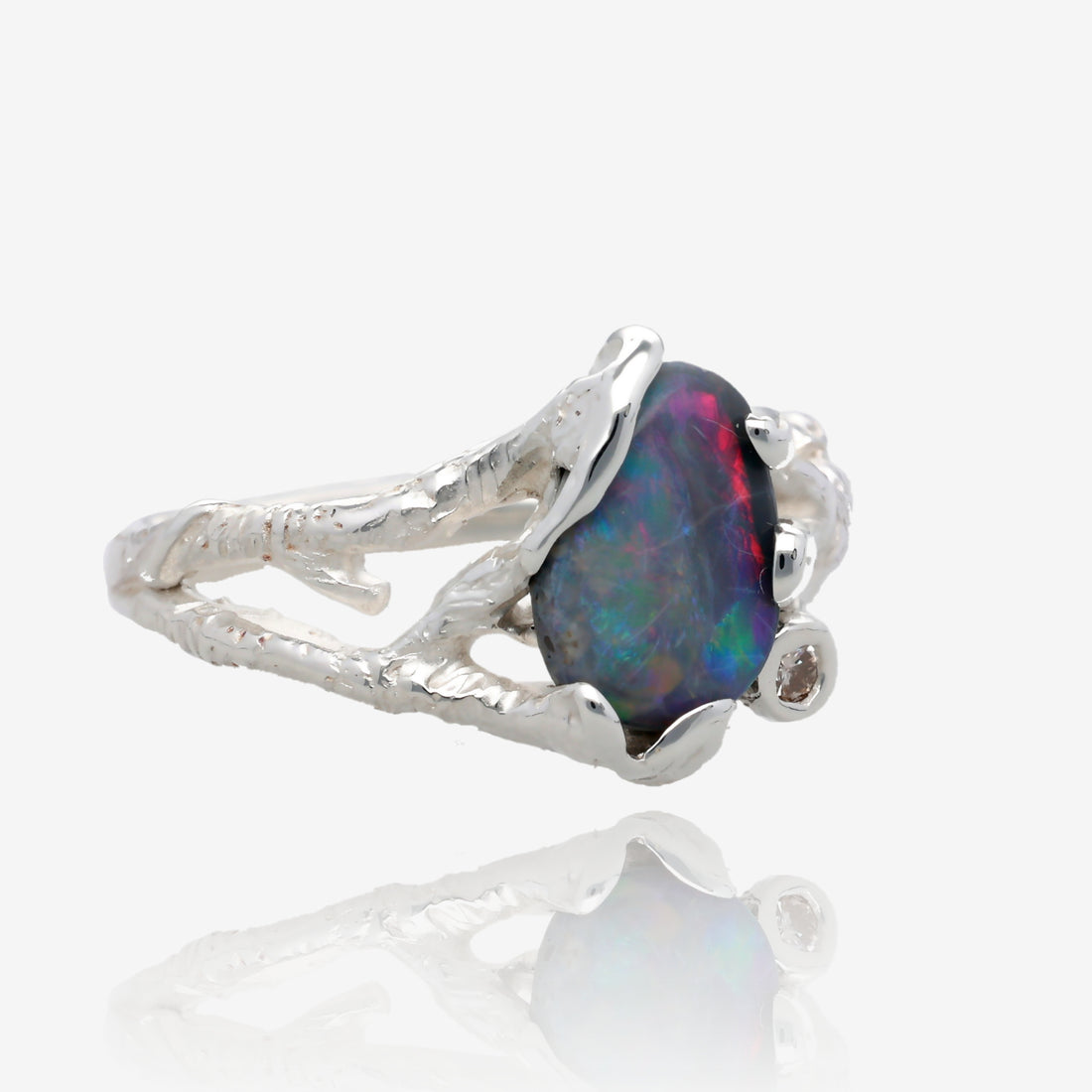 Forest Sunrise Opal Branches Ring