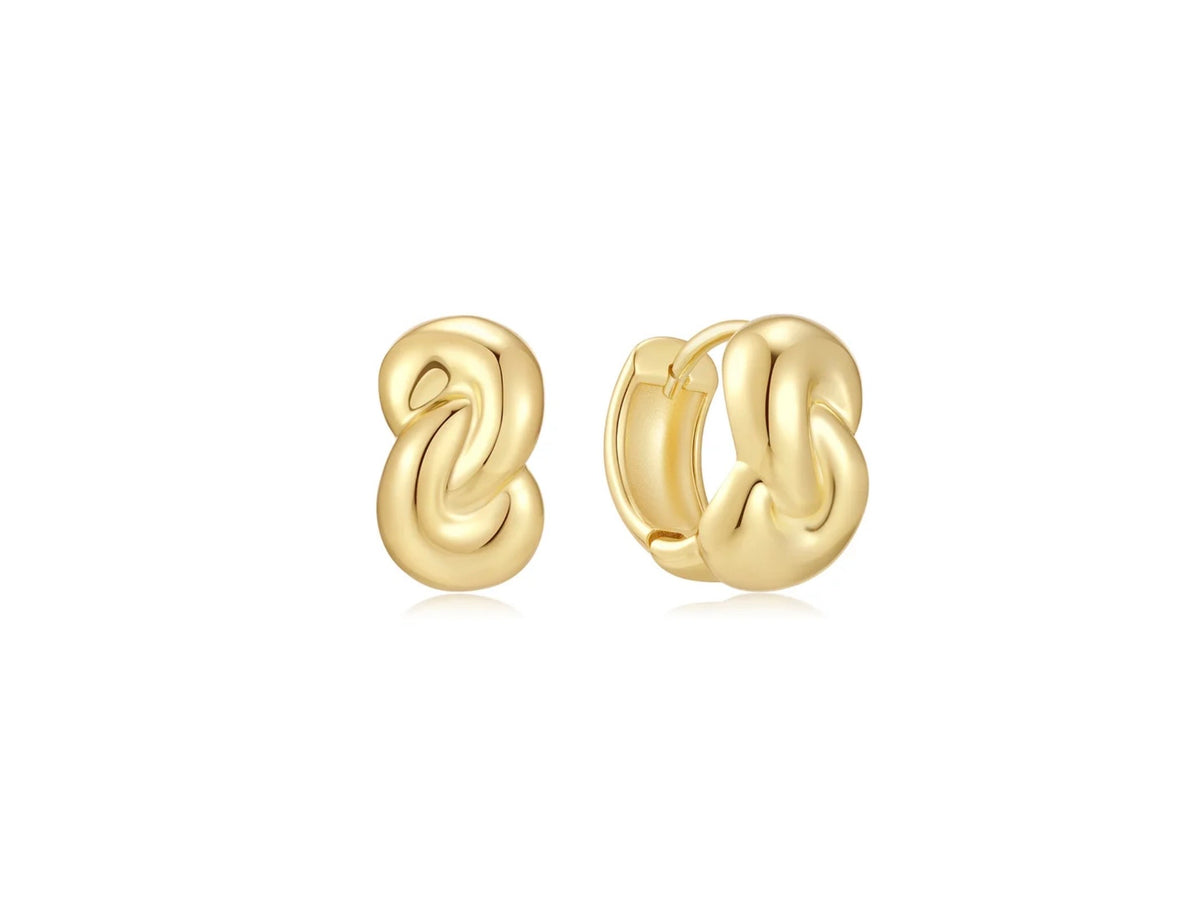 Yellow Rope Twist Huggie Hoop Earrings