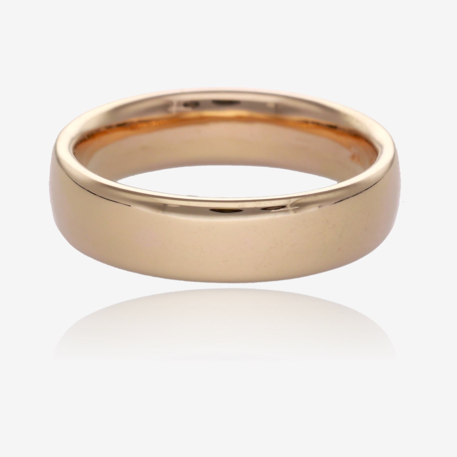 14K Yellow Gold Band Half Dome High Polish