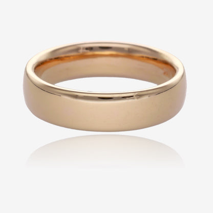 14K Yellow Gold Band Half Dome High Polish