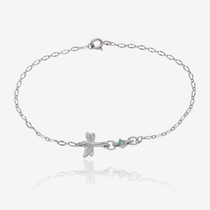 Enchanted Dragonfly Silver and Gem Bracelet