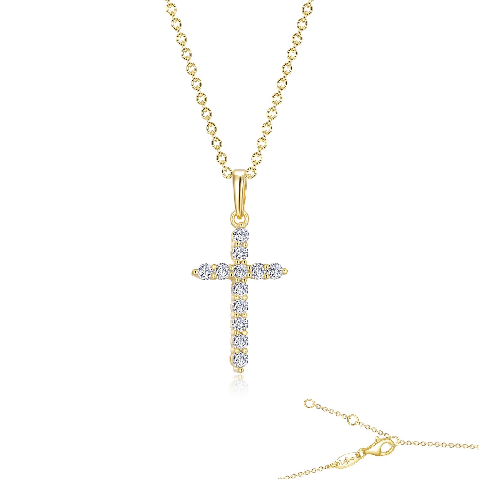 Sparkling Yellow Cross Necklace