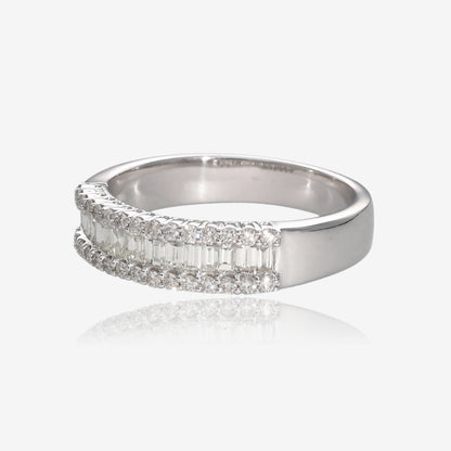 Natural Baguette and Round Brilliant Diamond Band