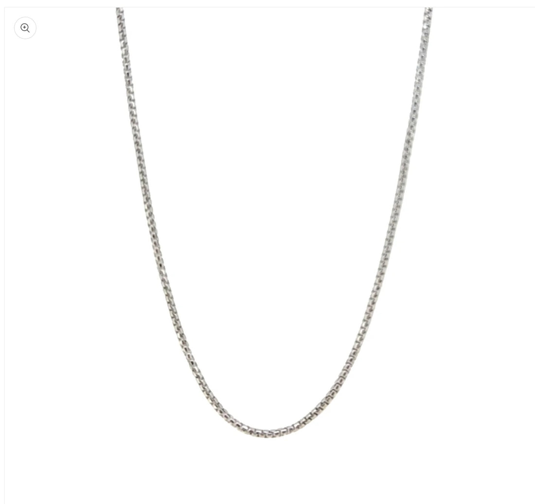 1.4 Sterling Silver Rounded Box Chain 18”