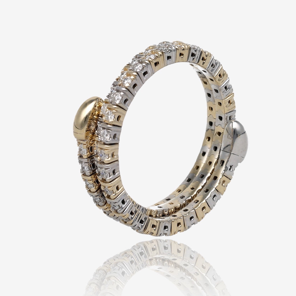 Diamond Flex Double Wrap Ring Two Tone