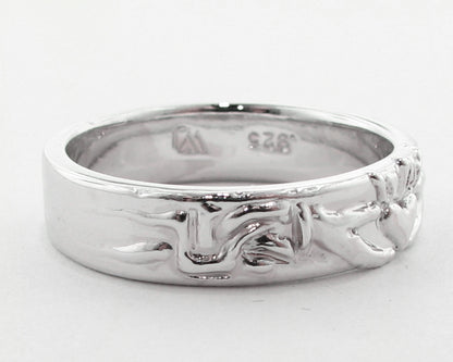 Silver Wedding Band, Claddagh Ring