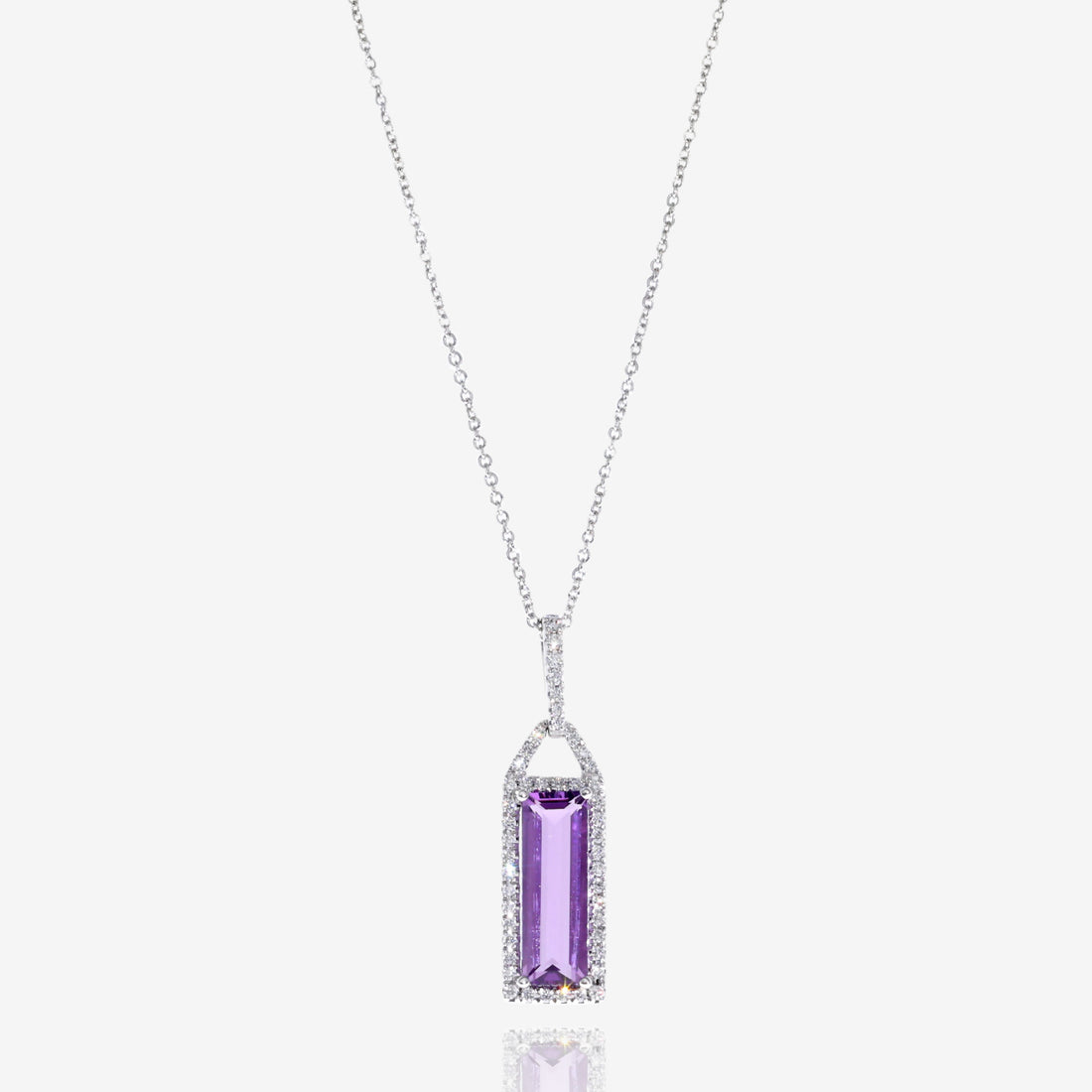 Amethyst Royal Halo Necklace