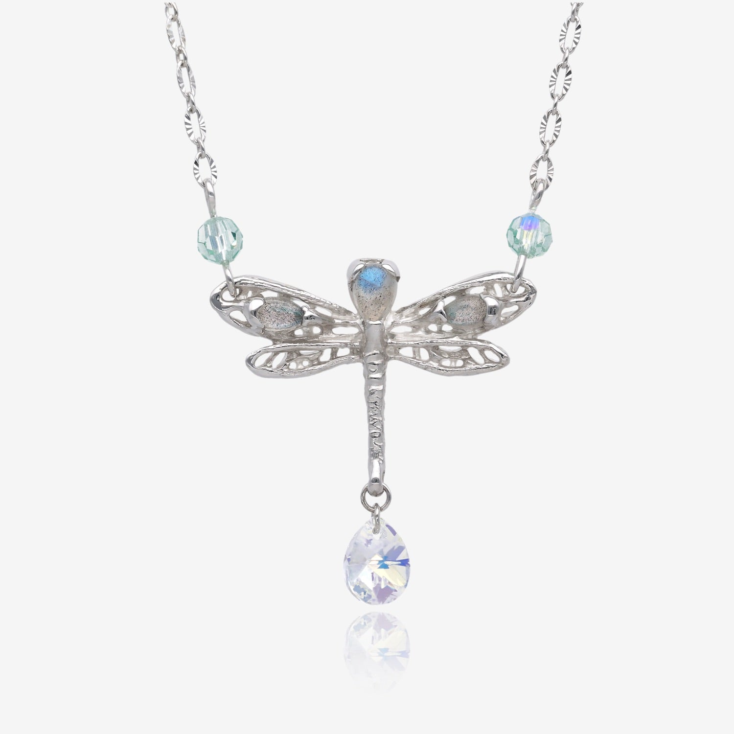 Dragonfly Daydreams Silver and Gem Necklace