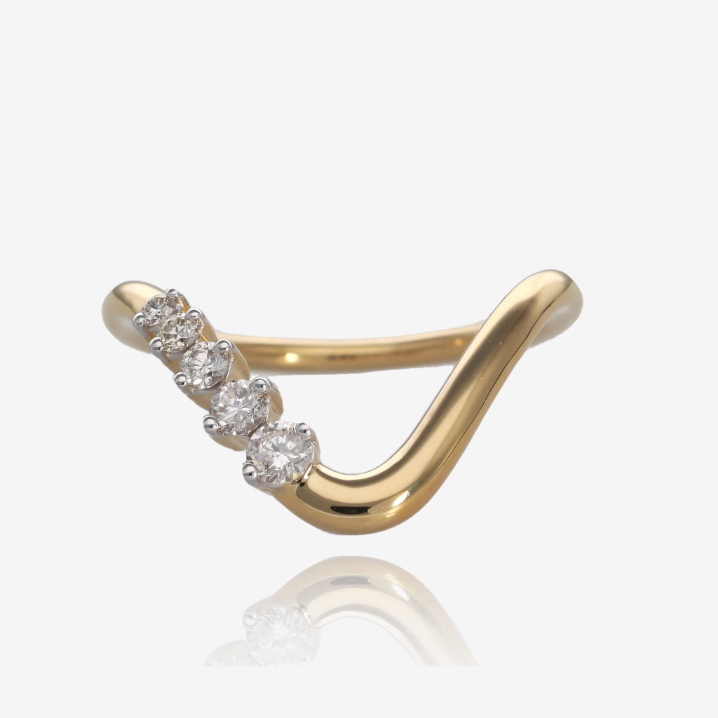 Deep U Shape Contour Diamond Band