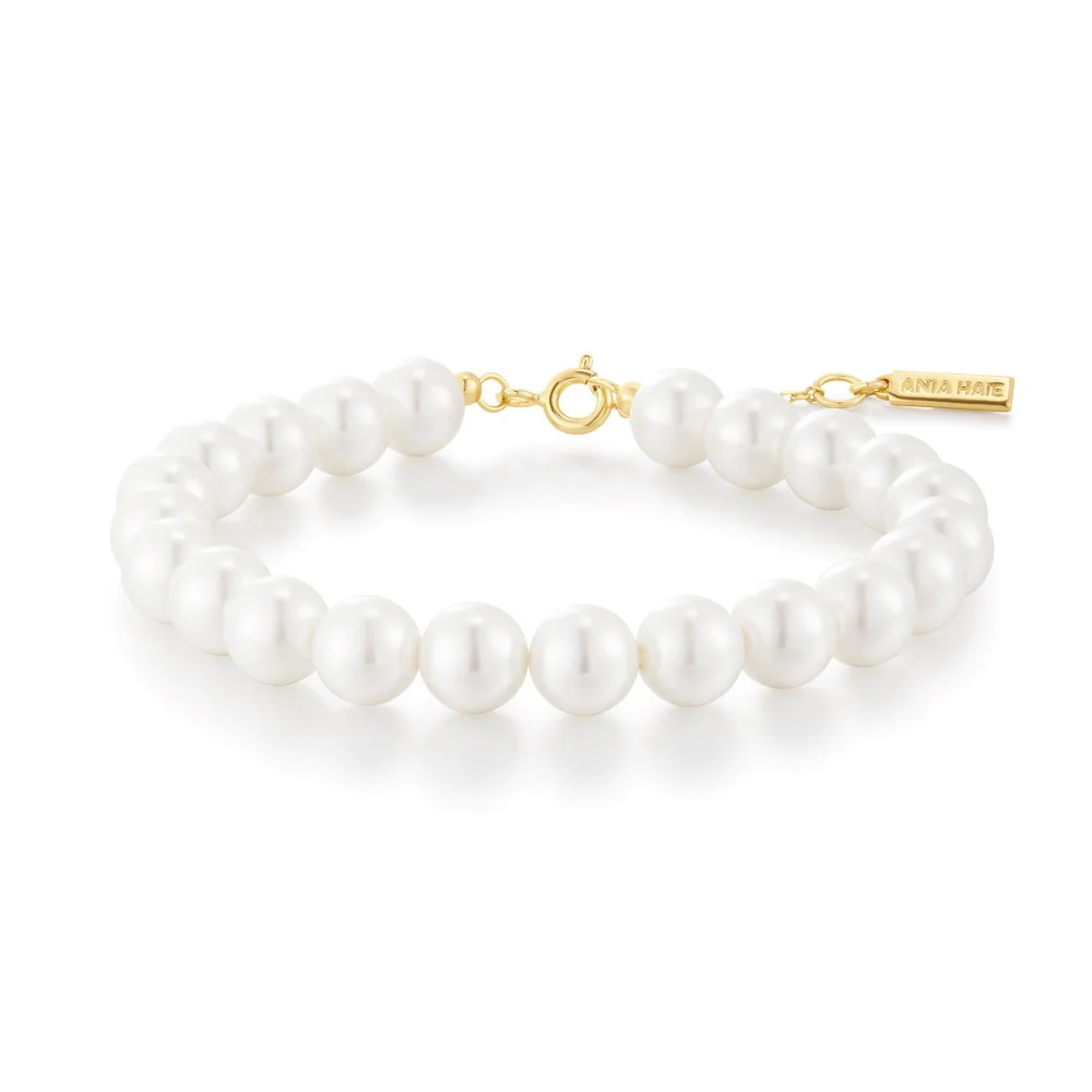 Yellow Classic Shell Pearl Beaded Bracelet