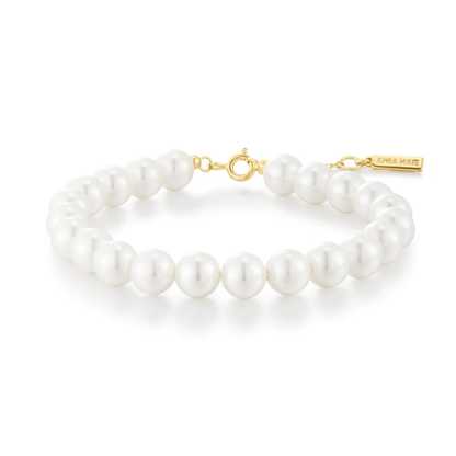 Yellow Classic Shell Pearl Beaded Bracelet