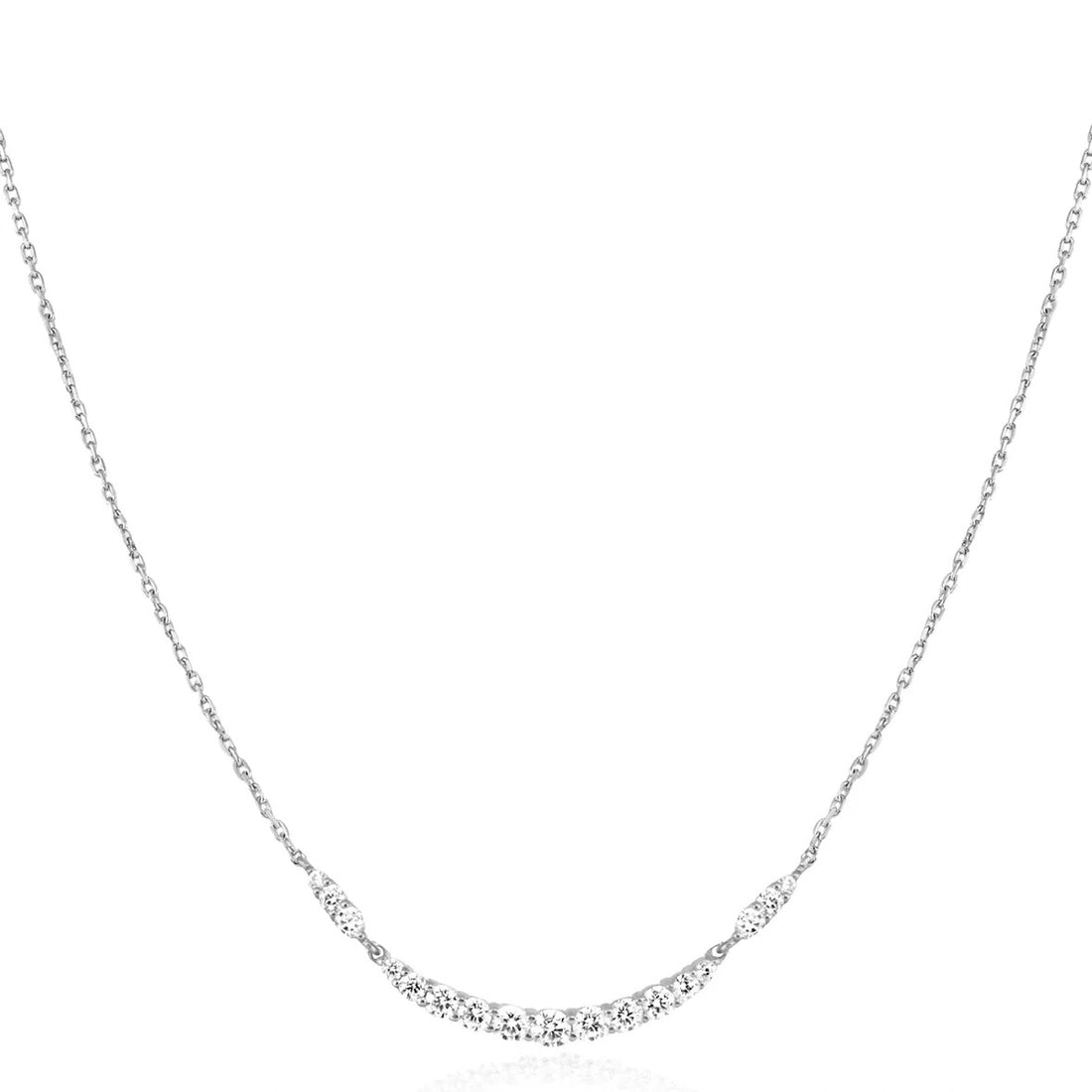 Silver Arc Pavé Necklace