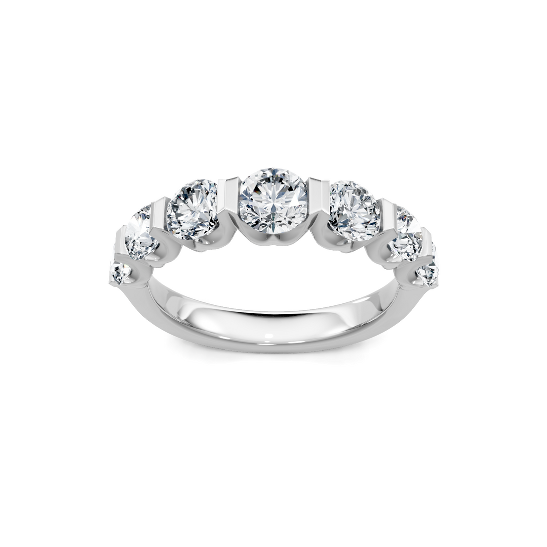 Graduated Brilliant White Gold Diamond Band