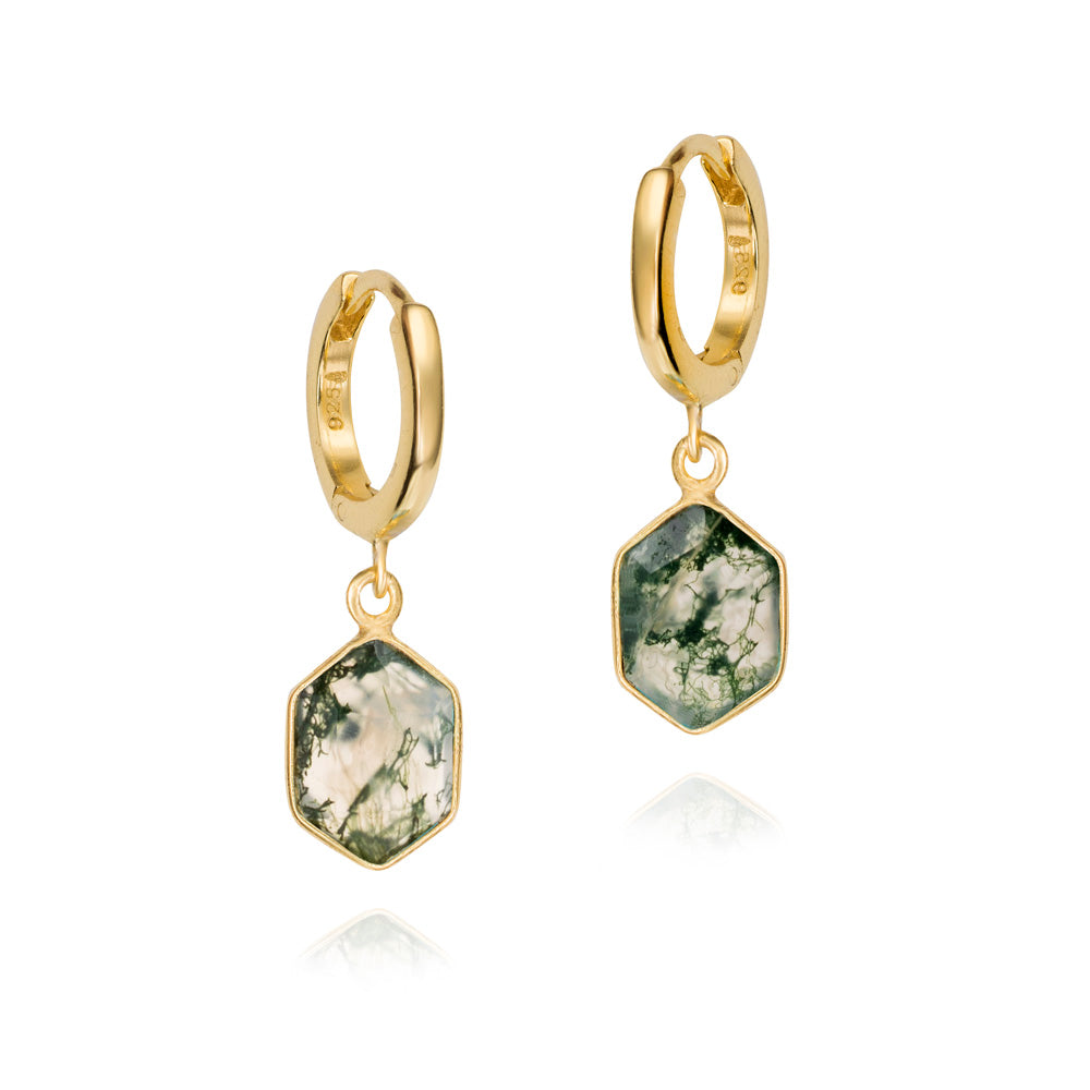 Geo Hexagonal Moss Agate