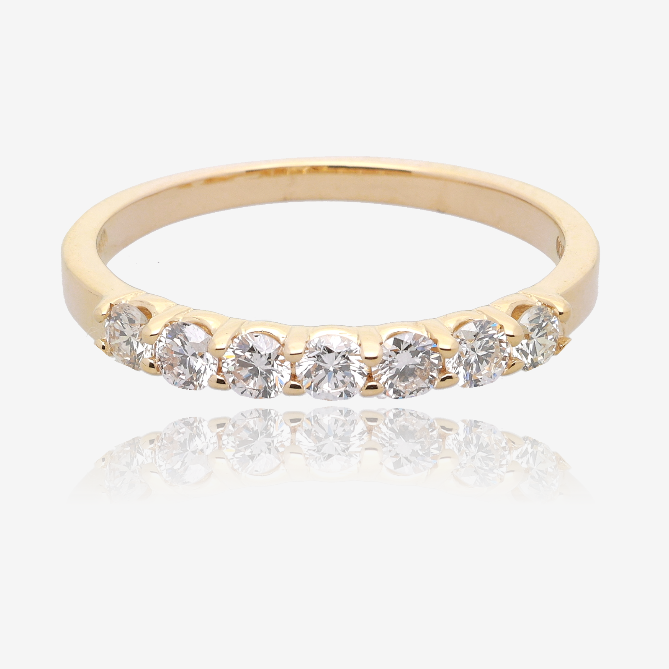1/2ct Seven Stone Natural  Diamond Band in 14K Yellow Gold