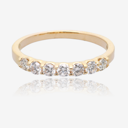 1/2ct Seven Stone Natural  Diamond Band in 14K Yellow Gold