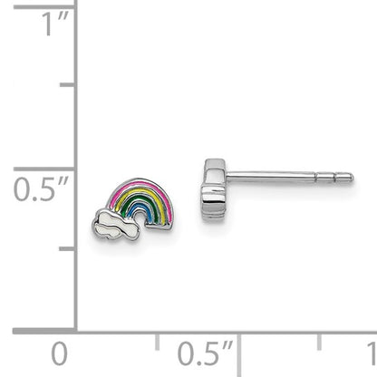 Mini Rainbow Enamel Sterling Stud Earrings