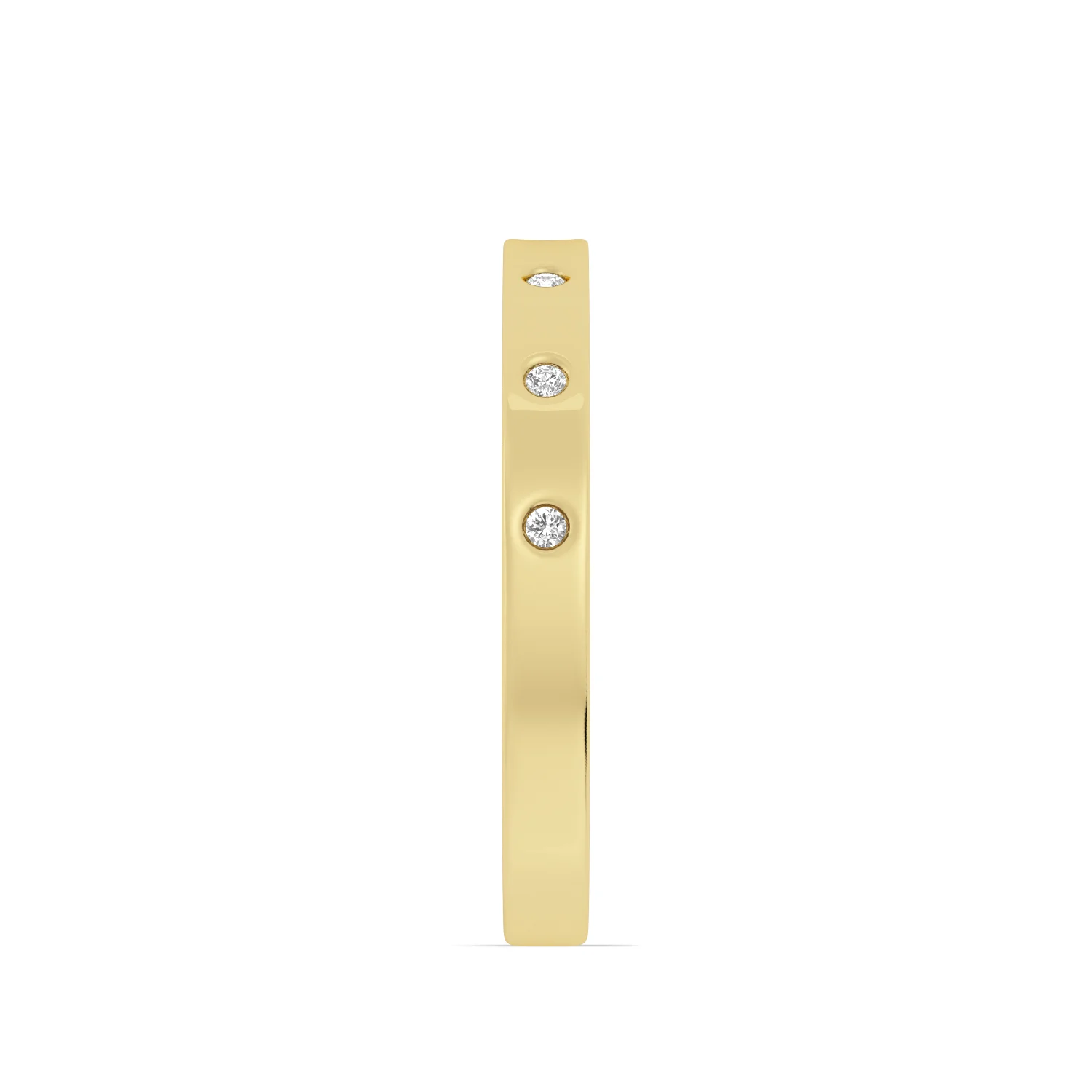 Dotted in Diamonds Flush Set Yellow Gold Diamond Band