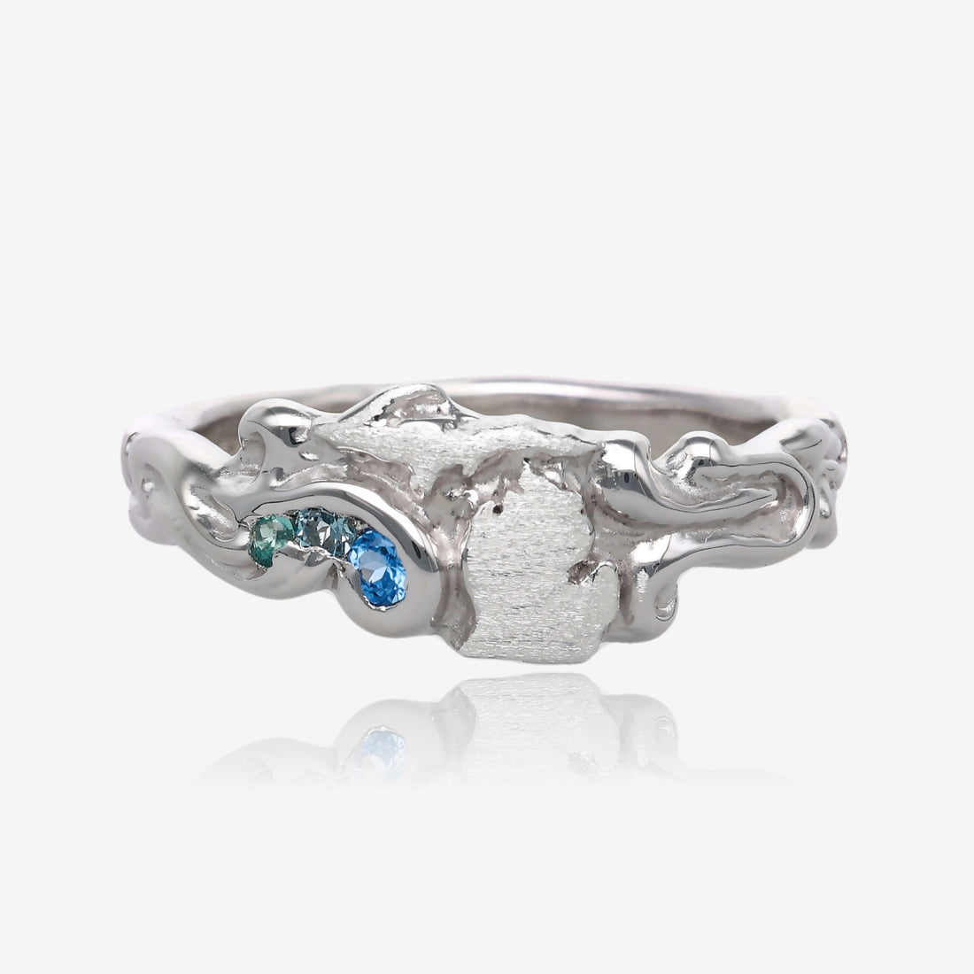 Topaz Waters Michigan Silver Ring