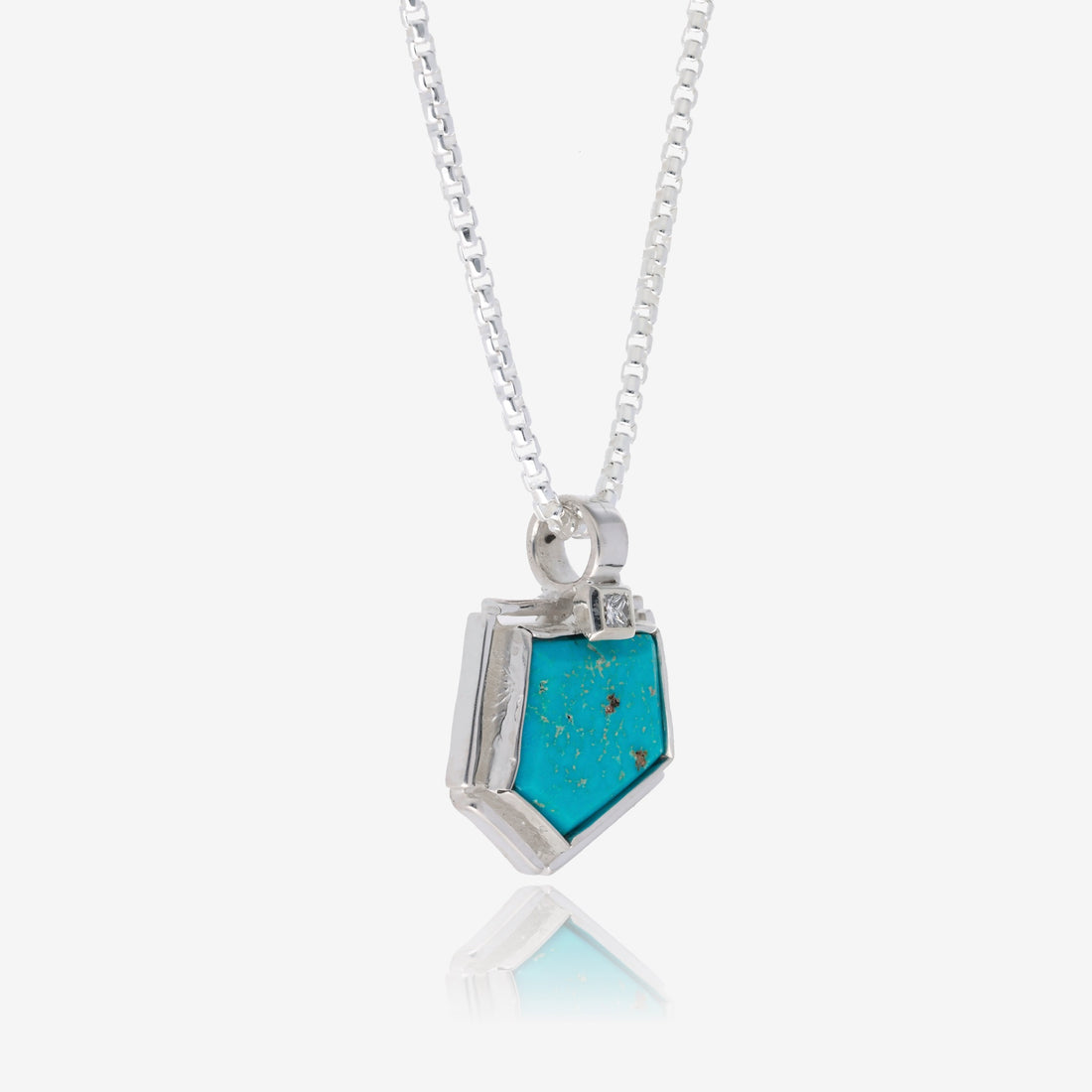 Impact Geometric Turquoise and Diamond Pendant