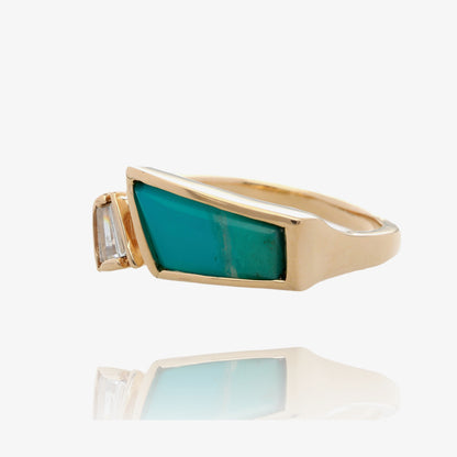 Arizona Horizon Gem Silica Chrysocolla Ring