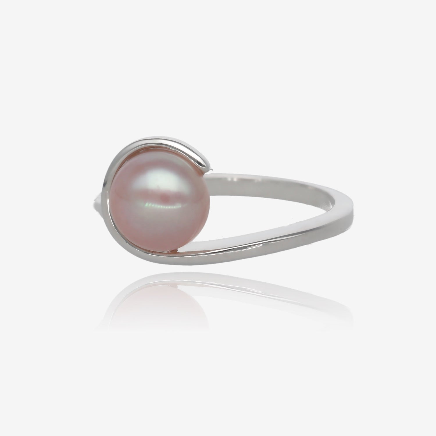 Breezy Swirl Pink Pearl Ring in Silver