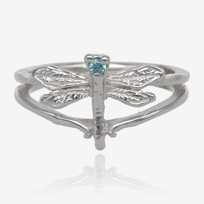 Dragonfly Daydreams Silver and Gem Ring