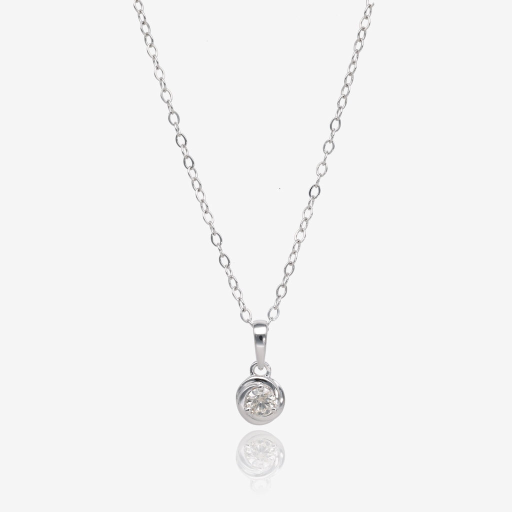 Delicate Diamond Drop White Gold Pendant