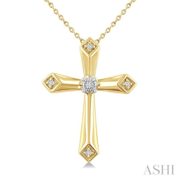 Bold Edge Gold Vermeil Cross Diamond Necklace