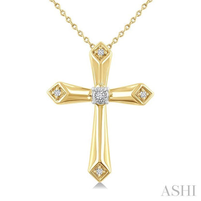 Bold Edge Gold Vermeil Cross Diamond Necklace