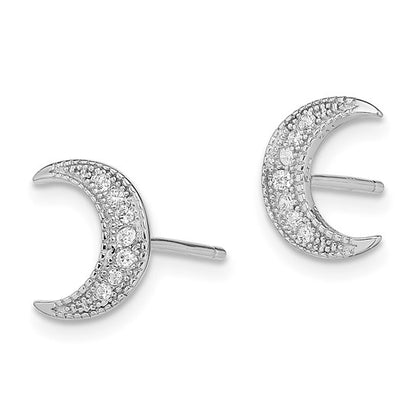 Sparkling Moon Phase Silver Earrings