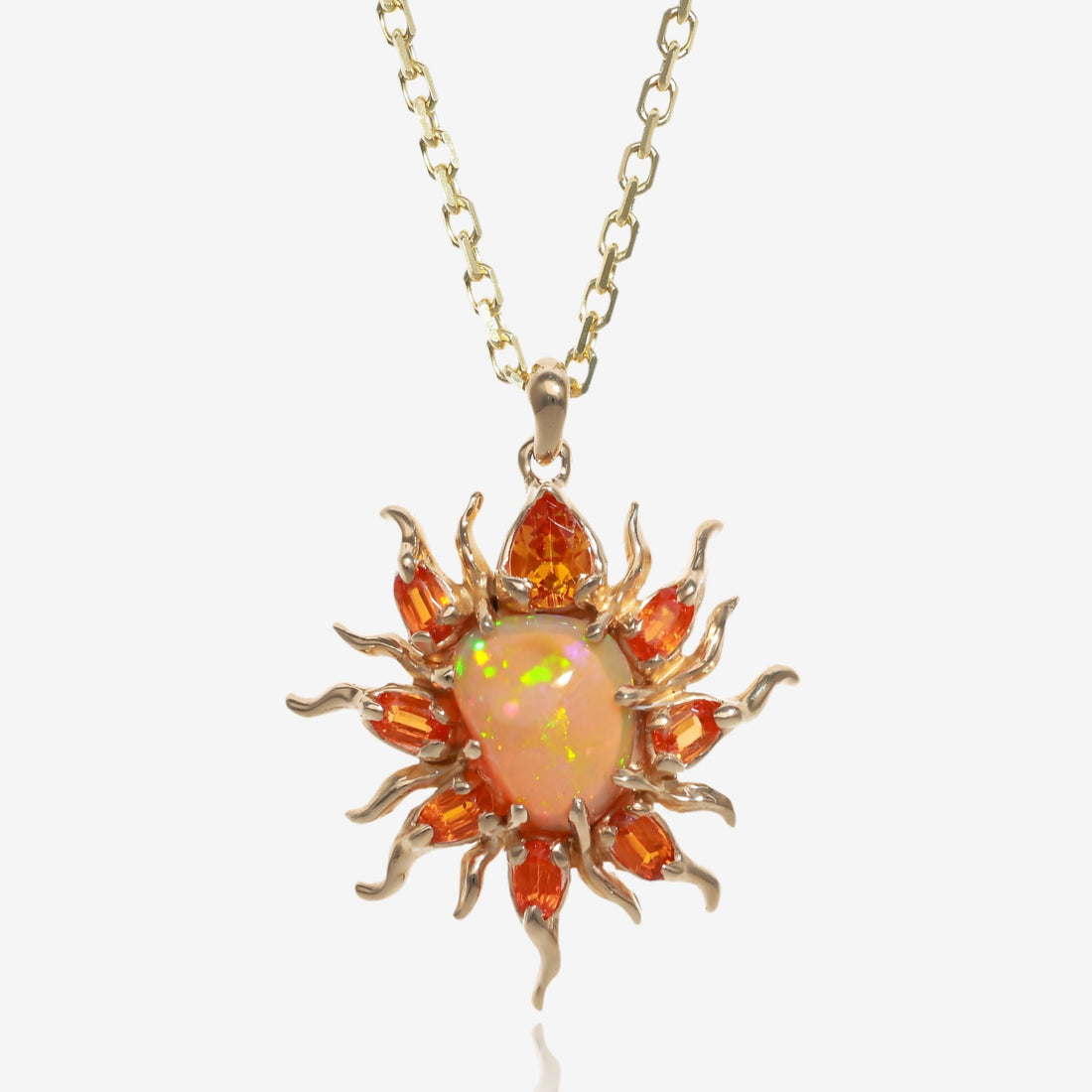 Solar Flare Opal and Garnet Sunshine Pendant