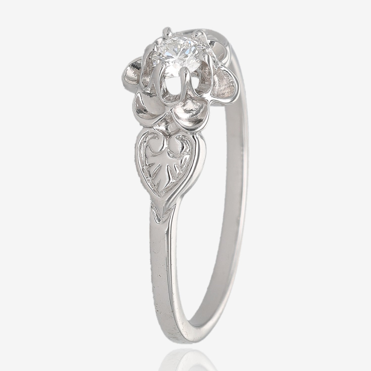 .10ct Blossoming Love Diamond Silver Promise Ring