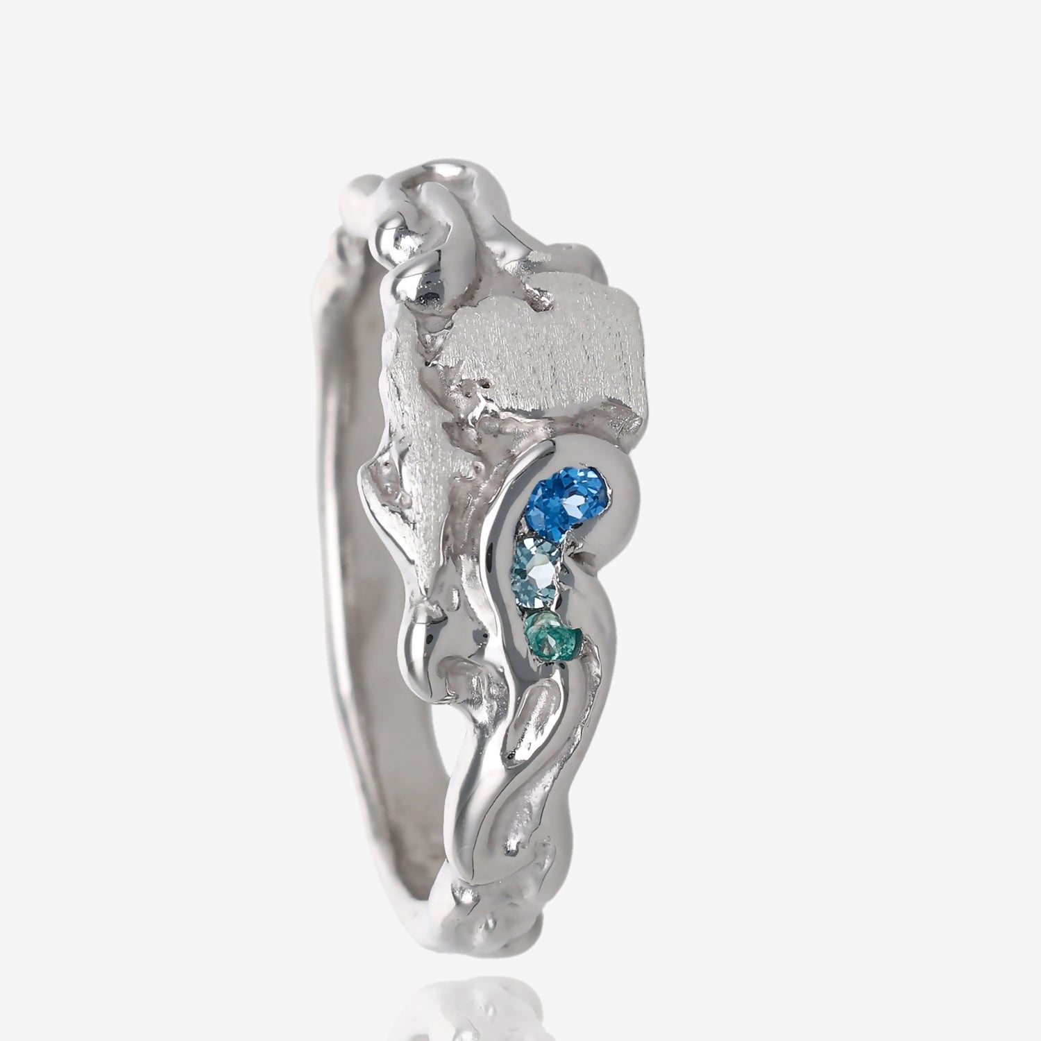 Topaz Waters Michigan Silver Ring