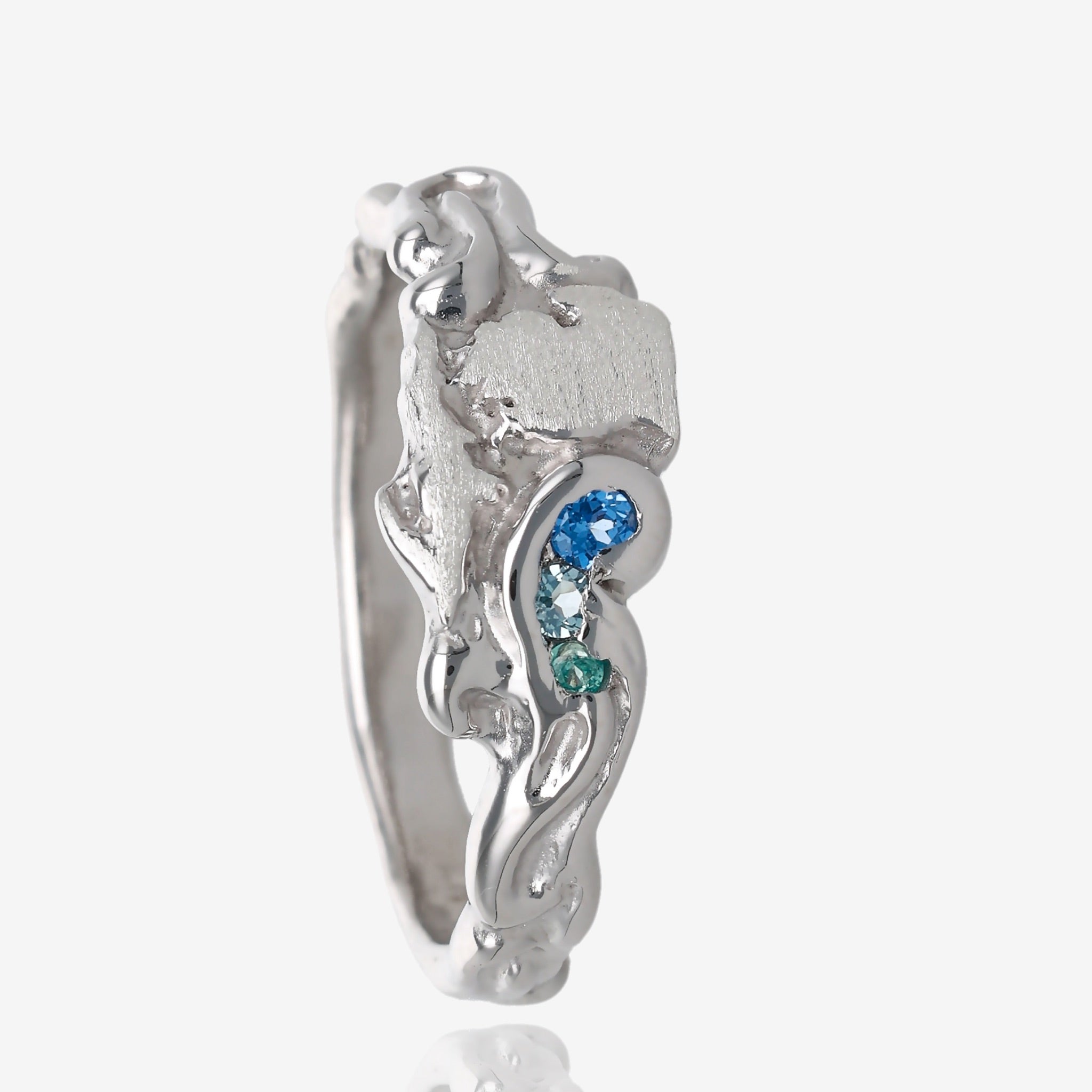 Topaz Waters Michigan Silver Ring