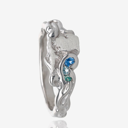 Topaz Waters Michigan Silver Ring