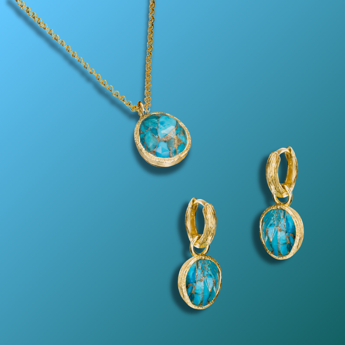 Shade Mosaic Turquoise Organic Bezel