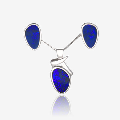 Northern Lights One of a Kind Opal Necklace and Earring Sets in Sterling Silver