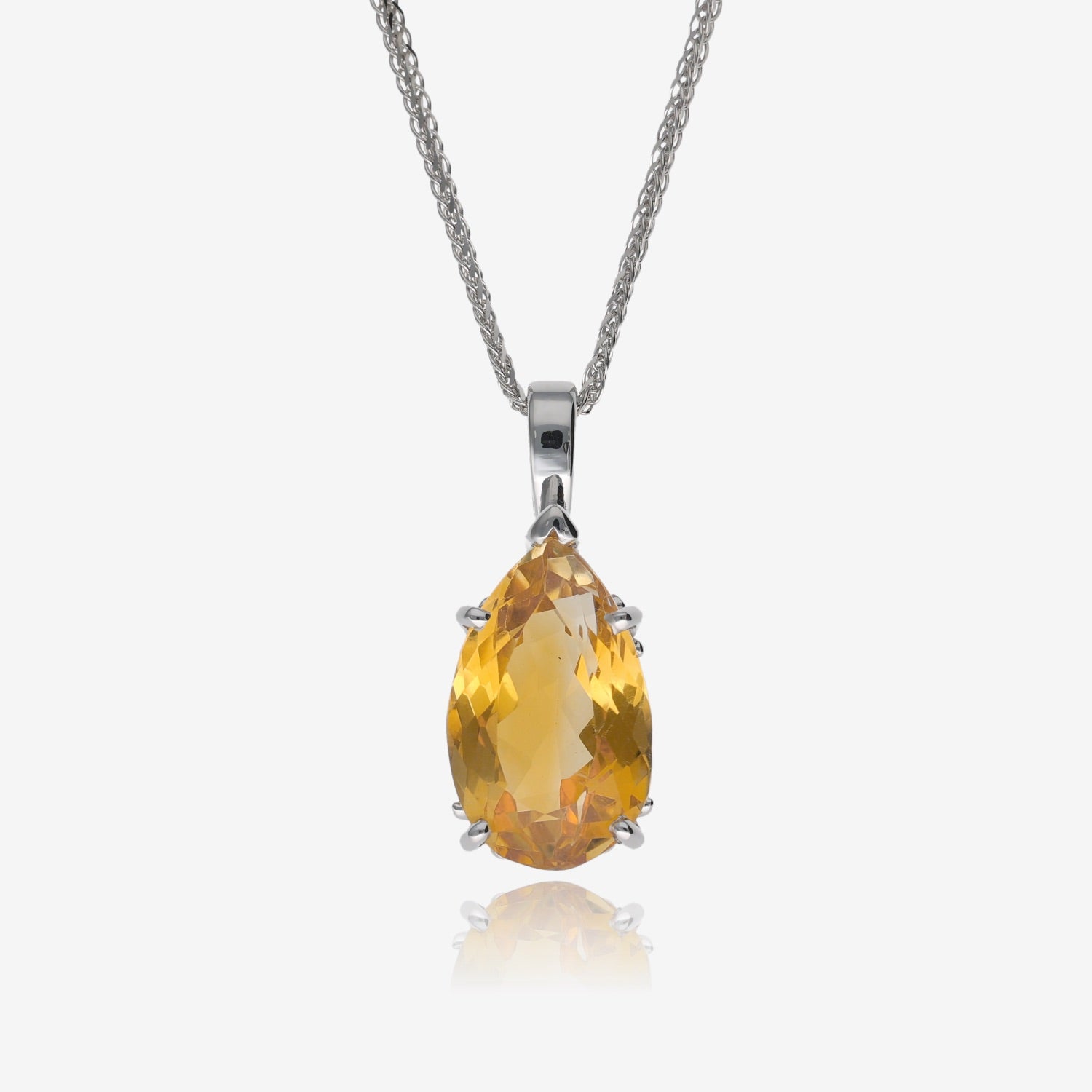 Sundrop Citrine Scroll Edge Pendant