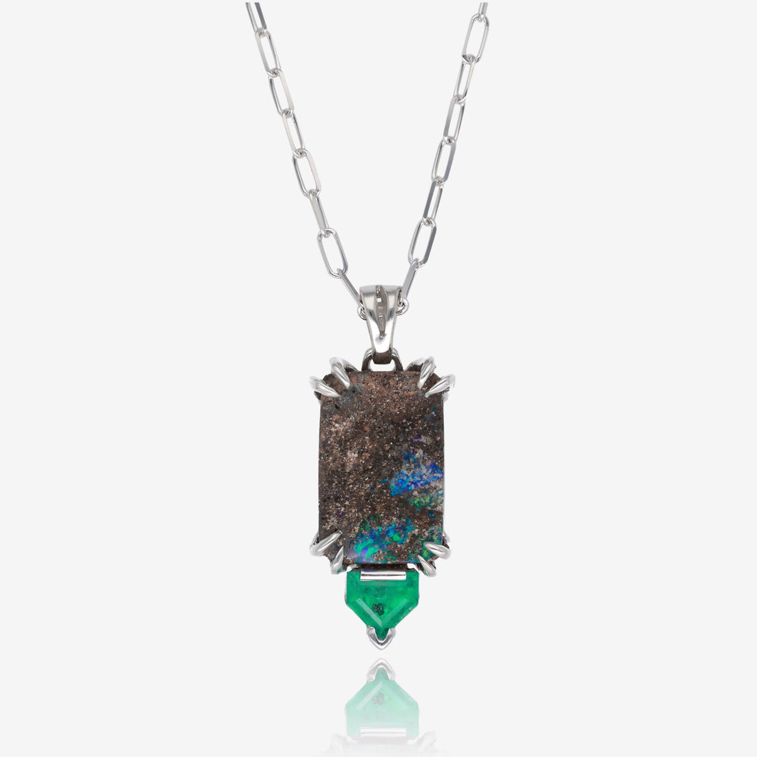 Deep in the Woods Opal Emerald Necklace