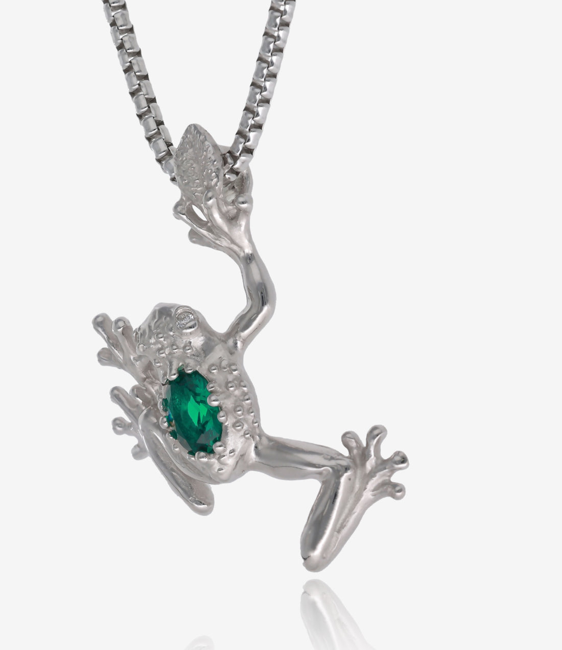 Hop on Over Frog Pendant with Emerald