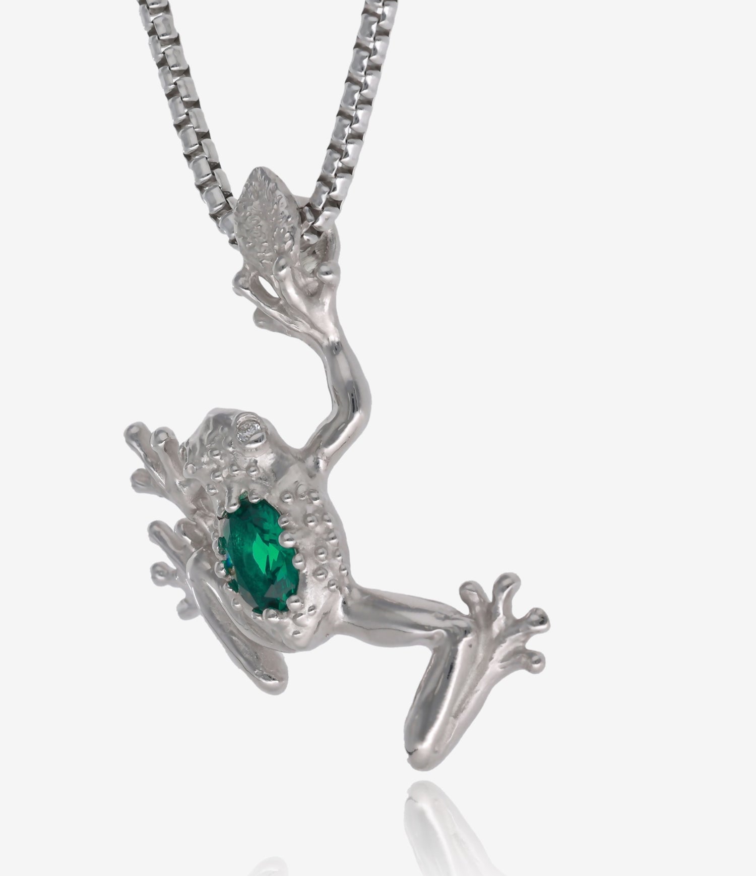 Hop on Over Frog Pendant with Emerald