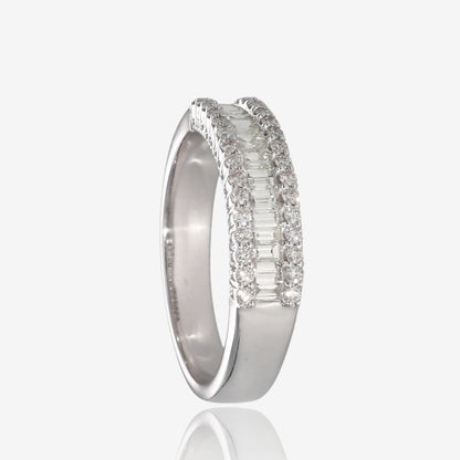 Natural Baguette and Round Brilliant Diamond Band