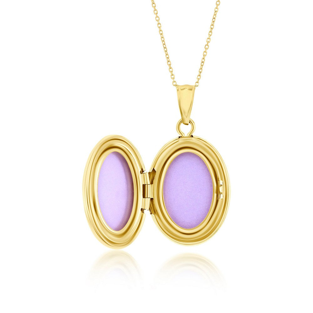 I Love You To The Moon and Back 16MM Oval Locket 14K Yellow Gold,