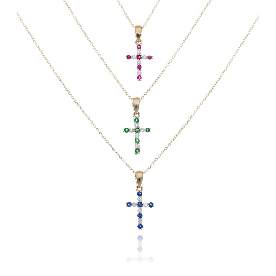 Precious Gem Dainty Diamond Cross Necklace