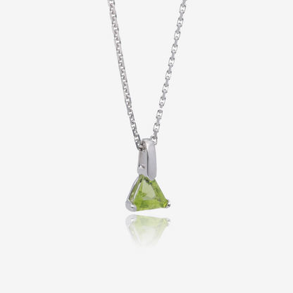 Triangle Peridot Pendant in Sterling Silver